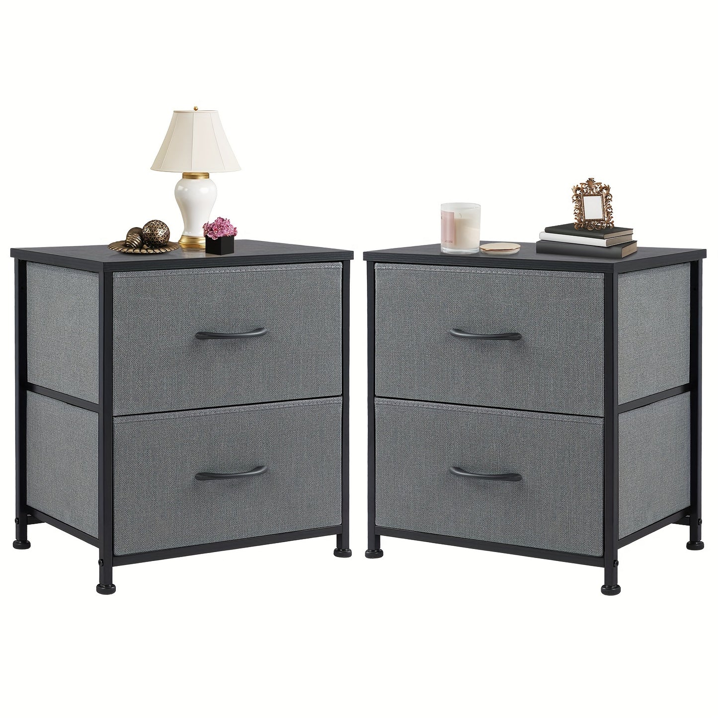 Nightstand Set Of 2, Dresser For Bedroom With 2 Drawer, Small Dresser Beside Tables