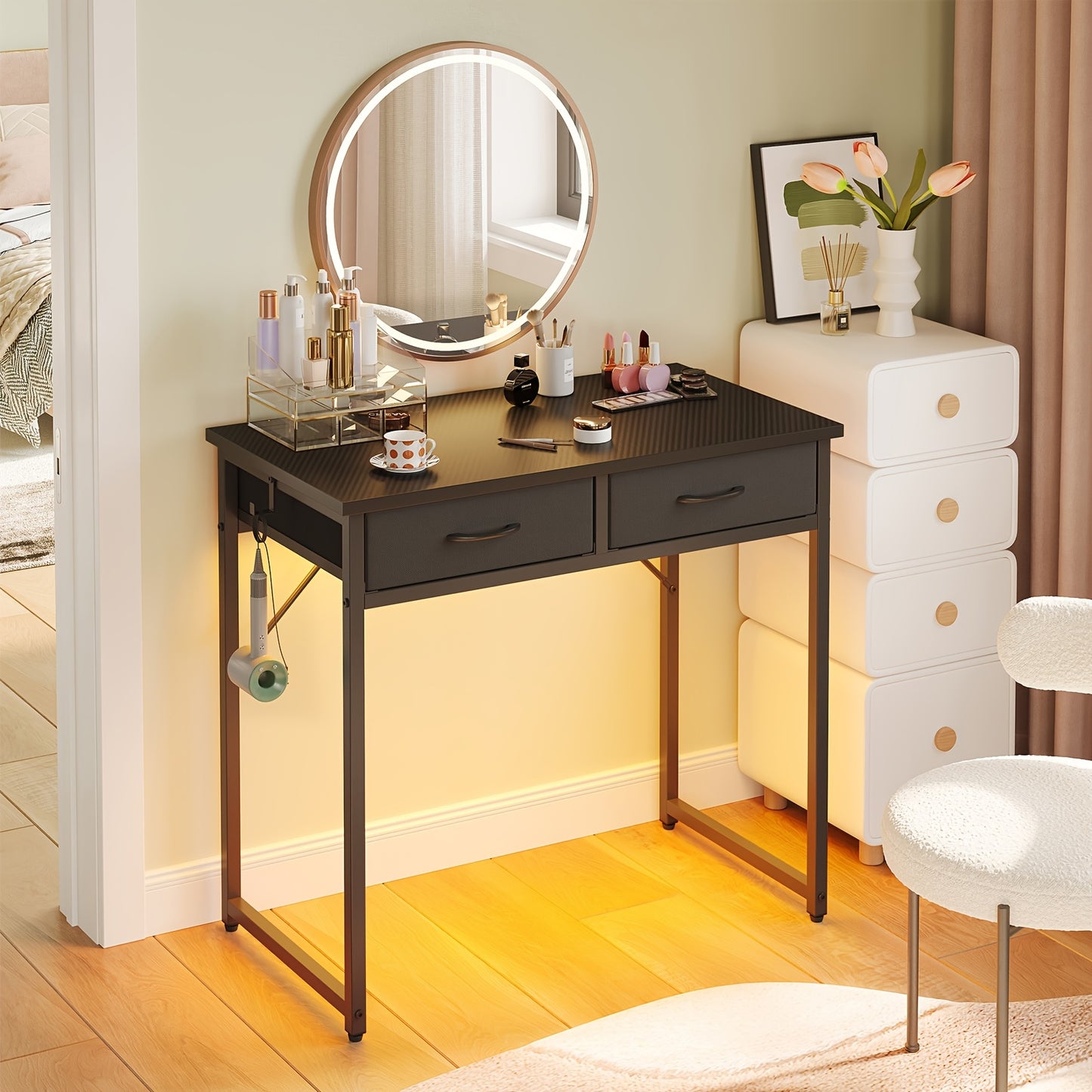 Vanity Small Desk with Lighting - Make Up Must Haves, 31\
