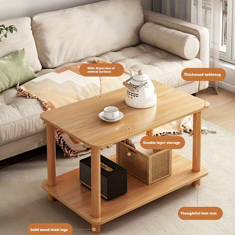 Modern Wooden Side Table with 2 Storage Shelves - Classic Style, Engineered Wood Top, Black Metal Frame, Perfect for Bedroom, Living Room, or Study, Living Room Furniture | Sleek Wooden Table | Engineered Wood Top, Side Table for Living Room
