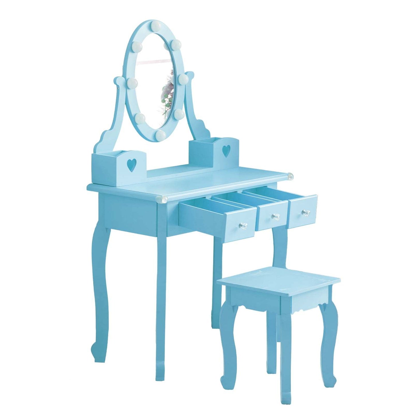 Density Board Spray Paint 3 Drawers 2 Storage Tubes Dressing Table Set European Style Suitable for Bedroom Living Room Studio And Other Scenes