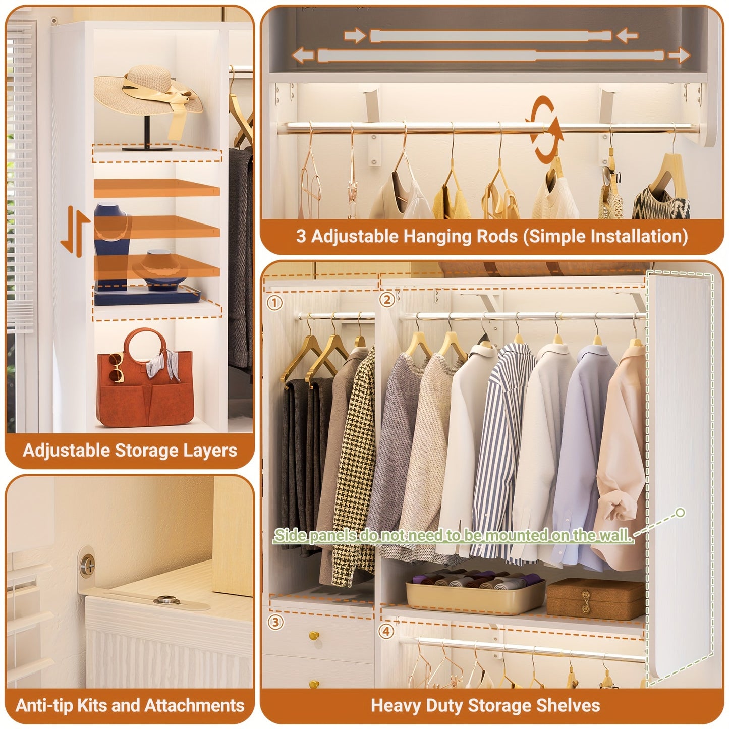 Closet System - 5FT Closet System With Drawers, 60\