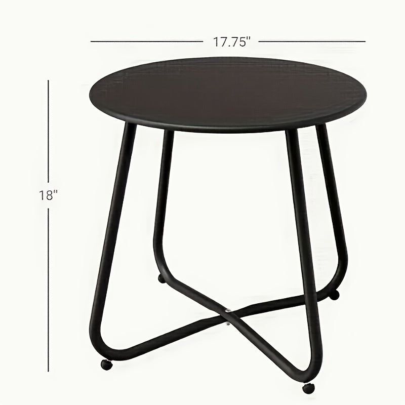 Metal Tray Round Small Side Table, Metal End Table with Removable Tray for Indoor And Outdoor Round Accent Coffee Side Table, Anti-Rust Outdoor Small Side Table, Indoor Modern Sofa Side Table Bedside Table for Living Room And Office