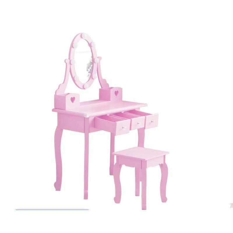 Density Board Spray Paint 3 Drawers 2 Storage Tubes Dressing Table Set European Style Suitable for Bedroom Living Room Studio And Other Scenes