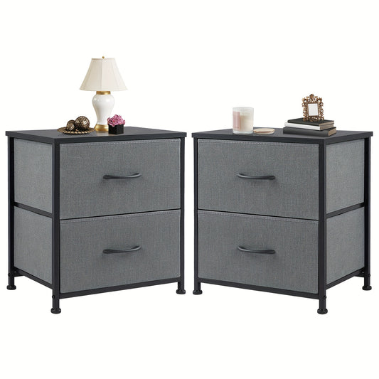 Nightstand Set Of 2, Dresser For Bedroom With 2 Drawer, Small Dresser Beside Tables