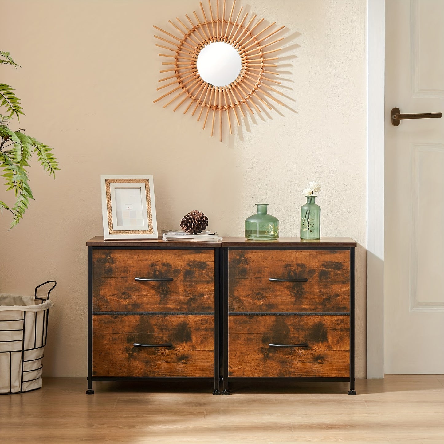 Nightstand Set Of 2, Dresser For Bedroom With 2 Drawer, Small Dresser Beside Tables