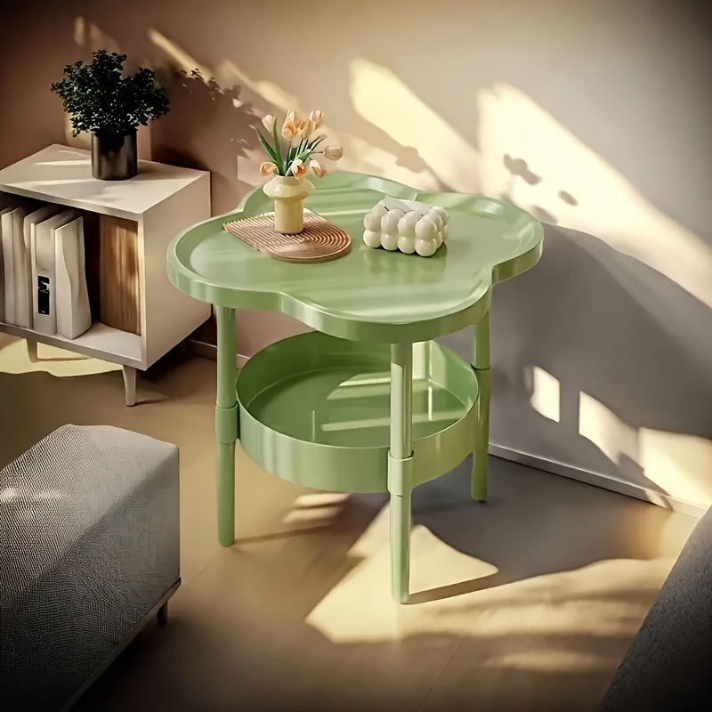 Classic and Stylish Storage Table with Two-Tier Design, Perfect for Bedside Use