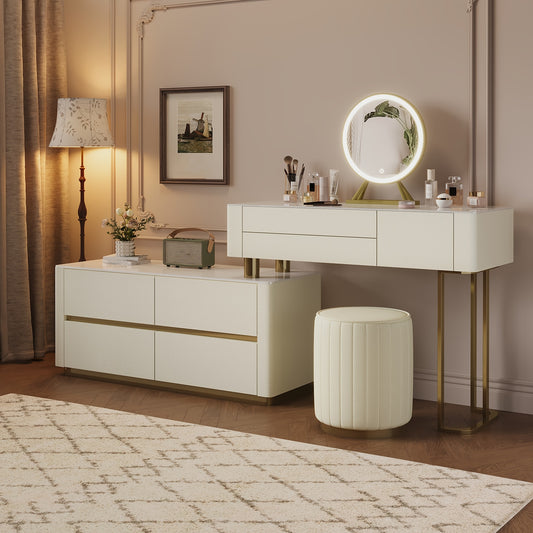 1pc Full Set of Solid Wood Small Modern Bedroom Desk All in One Dresser